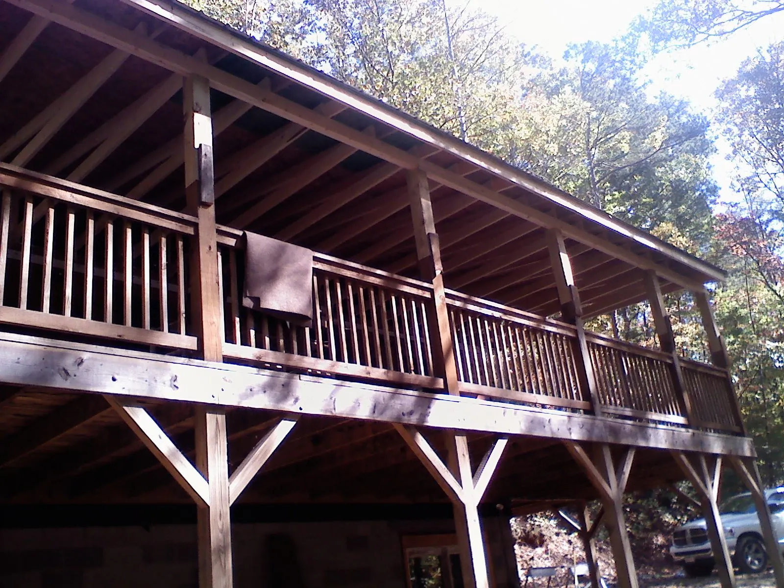 Timber framing under a new elevated porch and deck — Roof Leak Repair in Pearblossom by Roofing Brothers